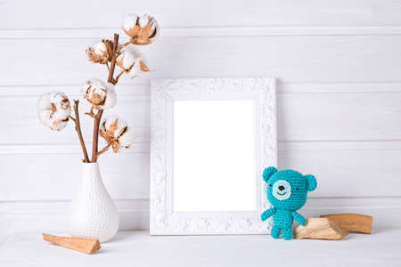 White mock up frame. Children room.の写真素材