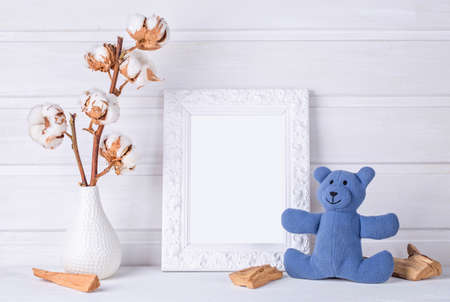 White mock up frame. Children room.の写真素材