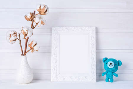 White mock up frame. Children room.の写真素材