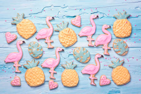 Flamingo ananas cookies for party