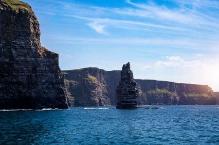 The Cliffs of Moher, Branaunmore Sea Stack, County Clare, Irelandの写真素材