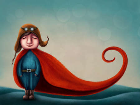 Illustration of a man as a heroの写真素材