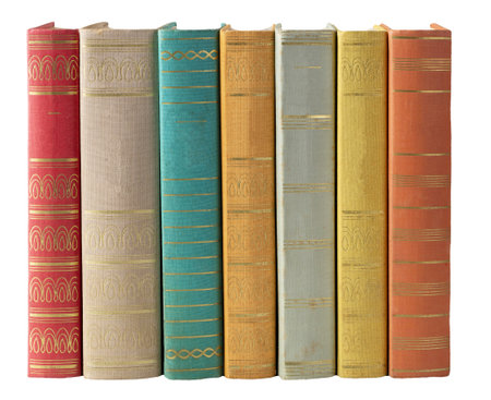 Colorful books isolated on white backgroundの写真素材