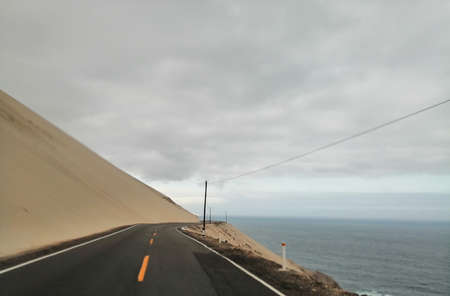 Road on the Atlantic Ocean in Tenerife, Canary Islands, Spainの写真素材