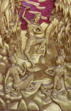 Angel wood carving Thai style のeditorial素材