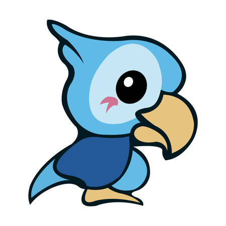 A blue parrot illustration.のイラスト素材