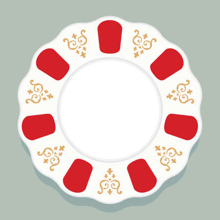 Top View of Traditional Turkish Saucerのイラスト素材