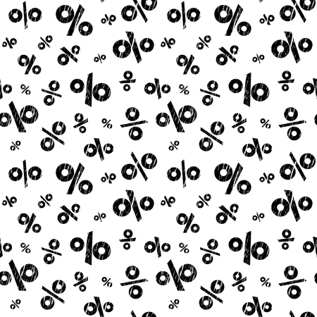 Seamless pattern made of black grunge discount signs on white background. Vector illustration.のイラスト素材