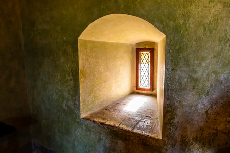 Karlstejn, Czech Republic - 11.6.2020: Interior of famous medieval castle Karlstejn. Indoor...