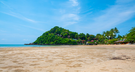 Landscape view of Kantiang Bay and beach, Ko Lanta, Thailand. Tropical island with white sand.の写真素材
