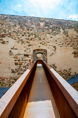 Helfstyn, Czech Republic - 03.09.2023: Tourists are visiting the Helfstyn castle ruins, Czech...