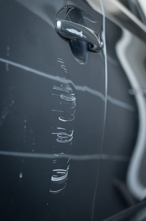 Close up, Scratch from  accident onto the door handle car.の写真素材