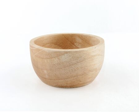 Isolated, Wooden cup on white background with clipping path.の写真素材