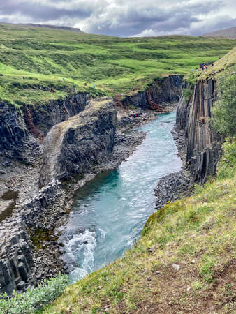 Studlagil basalt Canyon in the Jokuldalur Valley in Iceland