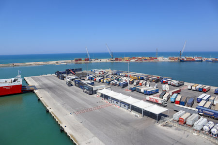 The Port of Bari in Italyの写真素材