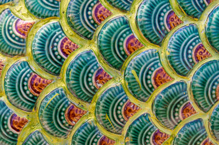Picture of the surface of Thai dragon or king of Naga statue - close upの写真素材