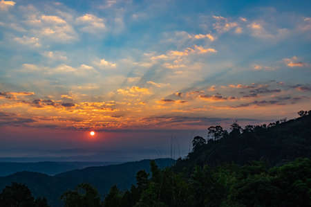 Picture of a sunrise in the mountains of Chiang Mai