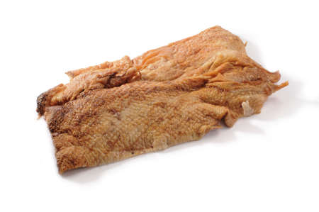 Roast duck. Convenience productsready to eat.Photographed in the studio with white backgroundの写真素材