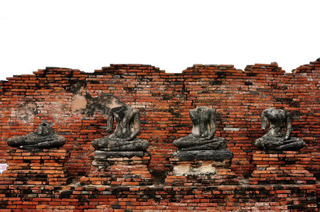 Ancient Buddha, Temple Wat Chaiwatthanaram at Ayutthaya Thailandの写真素材