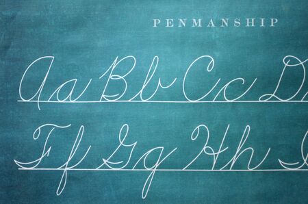 Closeup of Old-Fashioned Penmanship Guideの写真素材