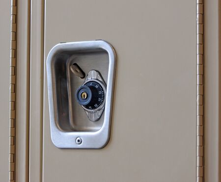 Closeup of a Combination Lock on a School Locker