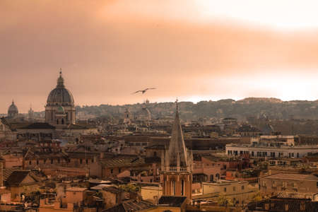 Aerial view of the city of Rome.の写真素材