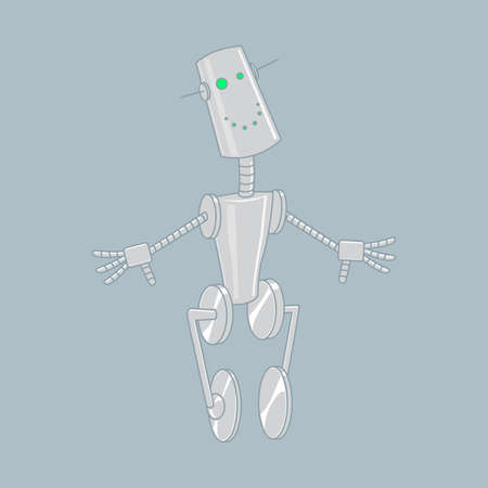Amusing Robot with human hands.  illustration.のイラスト素材