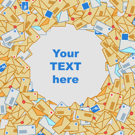 Background from post envelopes. A  illustration in flat style.のイラスト素材