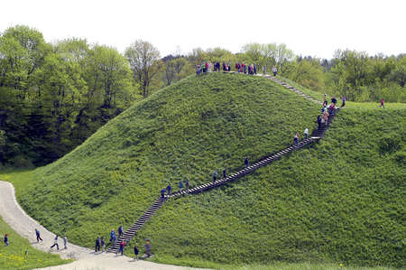          climbing the hillの写真素材