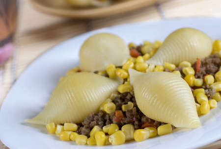 pasta stuffed meals and pepperの写真素材