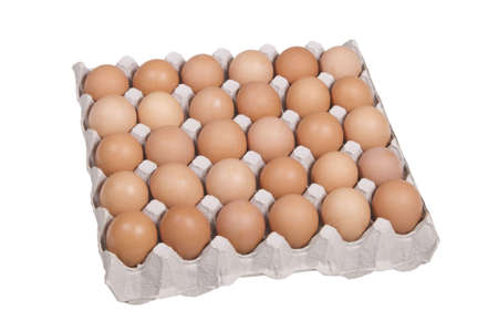 30 eggs box on white background