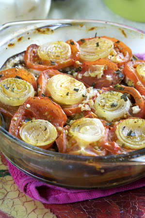 vegetable casserole with aubergine,zucchini,tomatoの写真素材