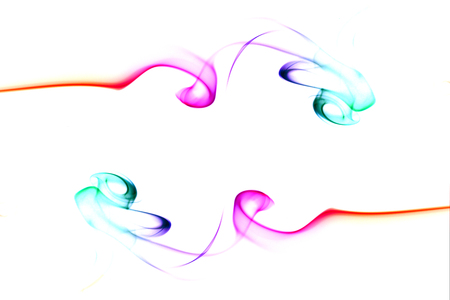 the colourful smoke brothers on white backgroundの写真素材