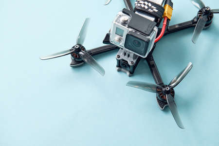 Tyumen, Russia - June 25, 2020: Racing drone. FPV high-speed racing droneのeditorial素材