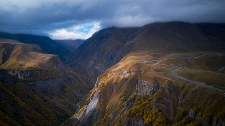 Beautiful caucasus mountains. Georgian military road. Georgia. Stunning beautiful mountains in the...