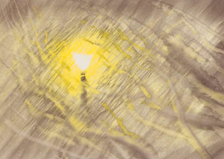A light in the rain and snow at night watercolor backgroundの写真素材