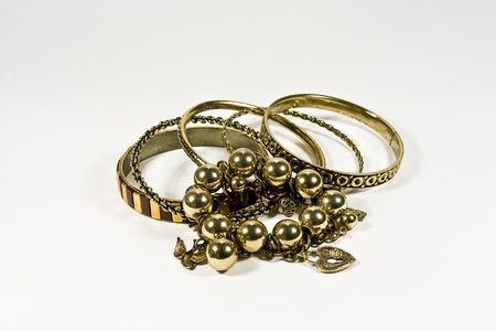 a bunch of metal bracelet