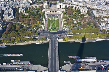 a Paris view from the Eifel Tower with its shadeの写真素材