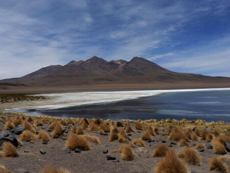 Alpine Lake in the Andesの写真素材