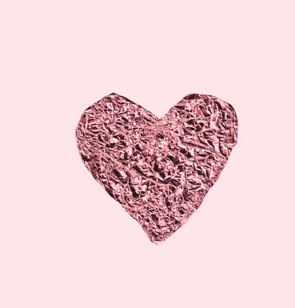 Pink aluminum heartの写真素材