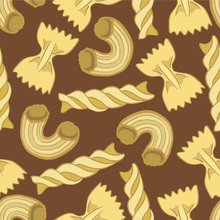 Different types of pasta seamless pattern backgroundのイラスト素材