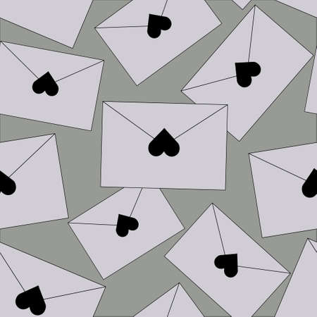Seamless vintage mail letters and envelope illustration background pattern in vector