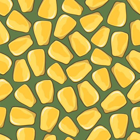 Yellow corn closeup seamless background. Food, mealのイラスト素材