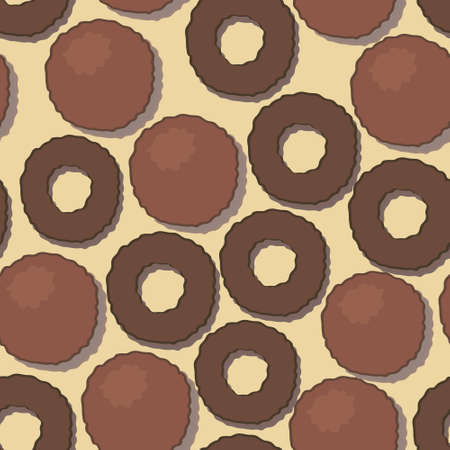 seamless background with round Cornflakes in milk.のイラスト素材