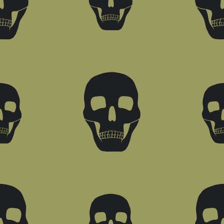 seamless gothic background with skulls. vector illustrationのイラスト素材