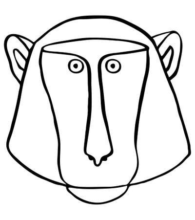 Vector Ornate Monkey Head. Symbol of the Year 2016 by Chinese Horoscopeのイラスト素材
