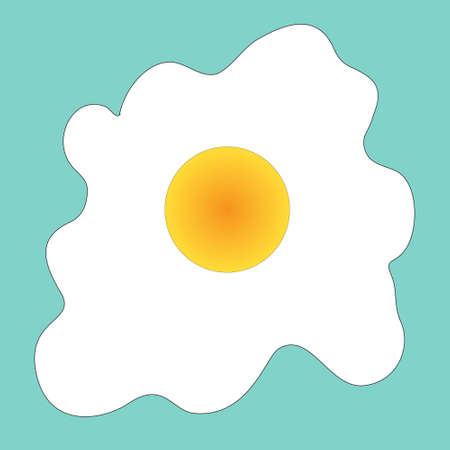 Vector illustration with fried eggs on blue background