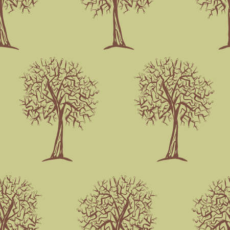 seamless pattern with trees silhouettes in black and white colors for fall winter fashion or Christmas wrapping paperのイラスト素材