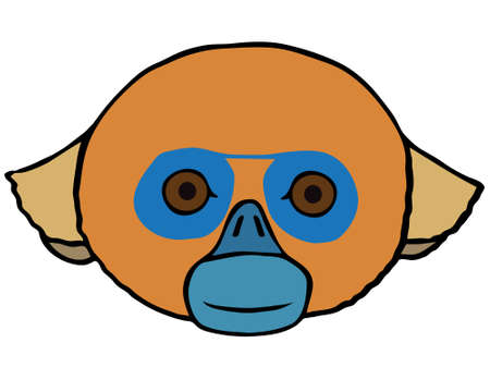 Ornate Monkey Head. Symbol of the Year 2016 by Chinese Horoscopeのイラスト素材