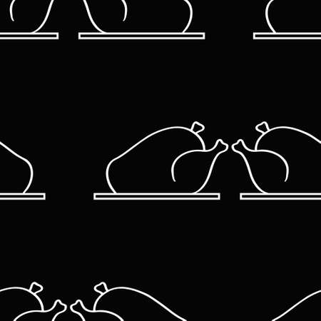 Seamless  pattern with roast turkey. Vector illustrationのイラスト素材